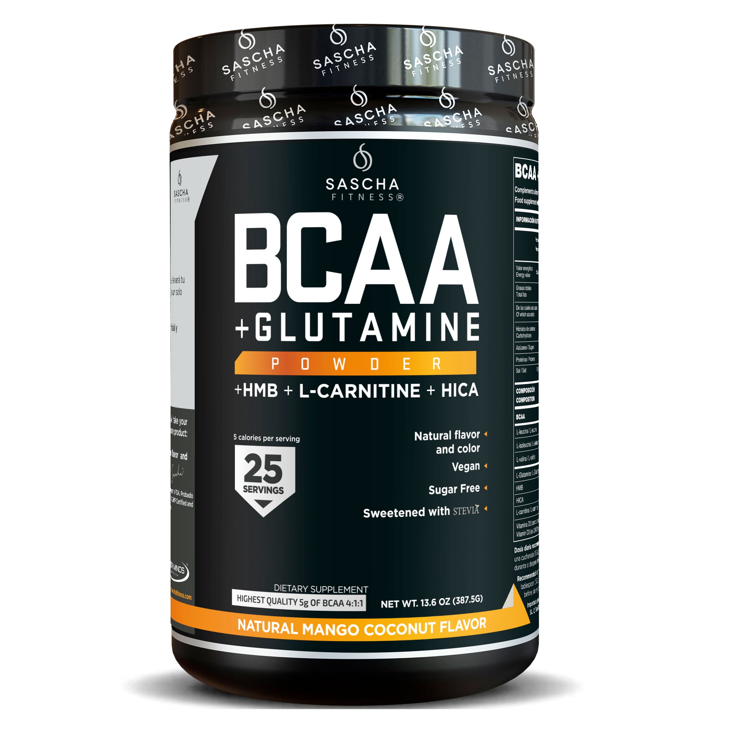 BCAA + Glutamina sabor Mango Coco - Sascha Fitness España