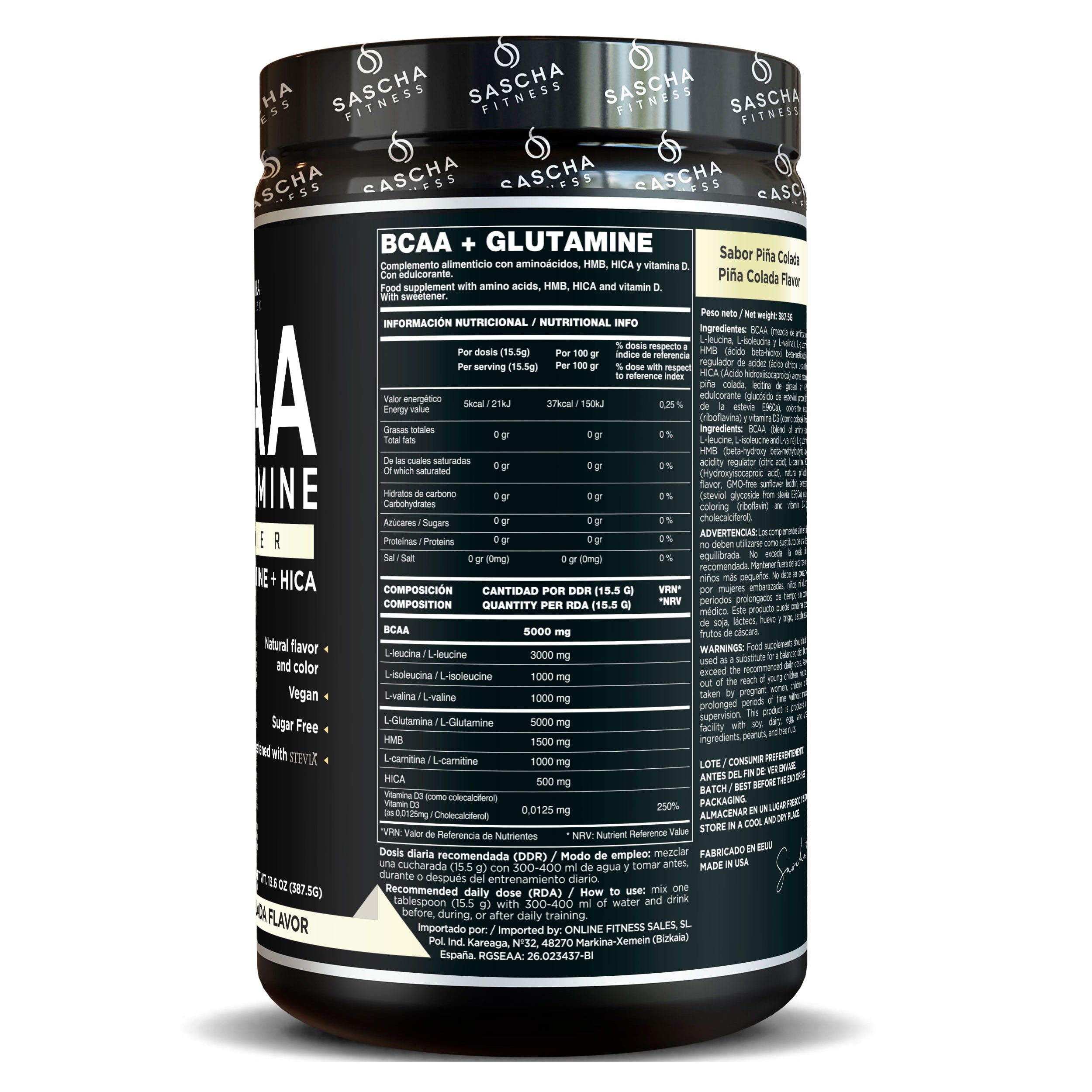 BCAA + Glutamin Pina Colada Geschmack (387,5 g)