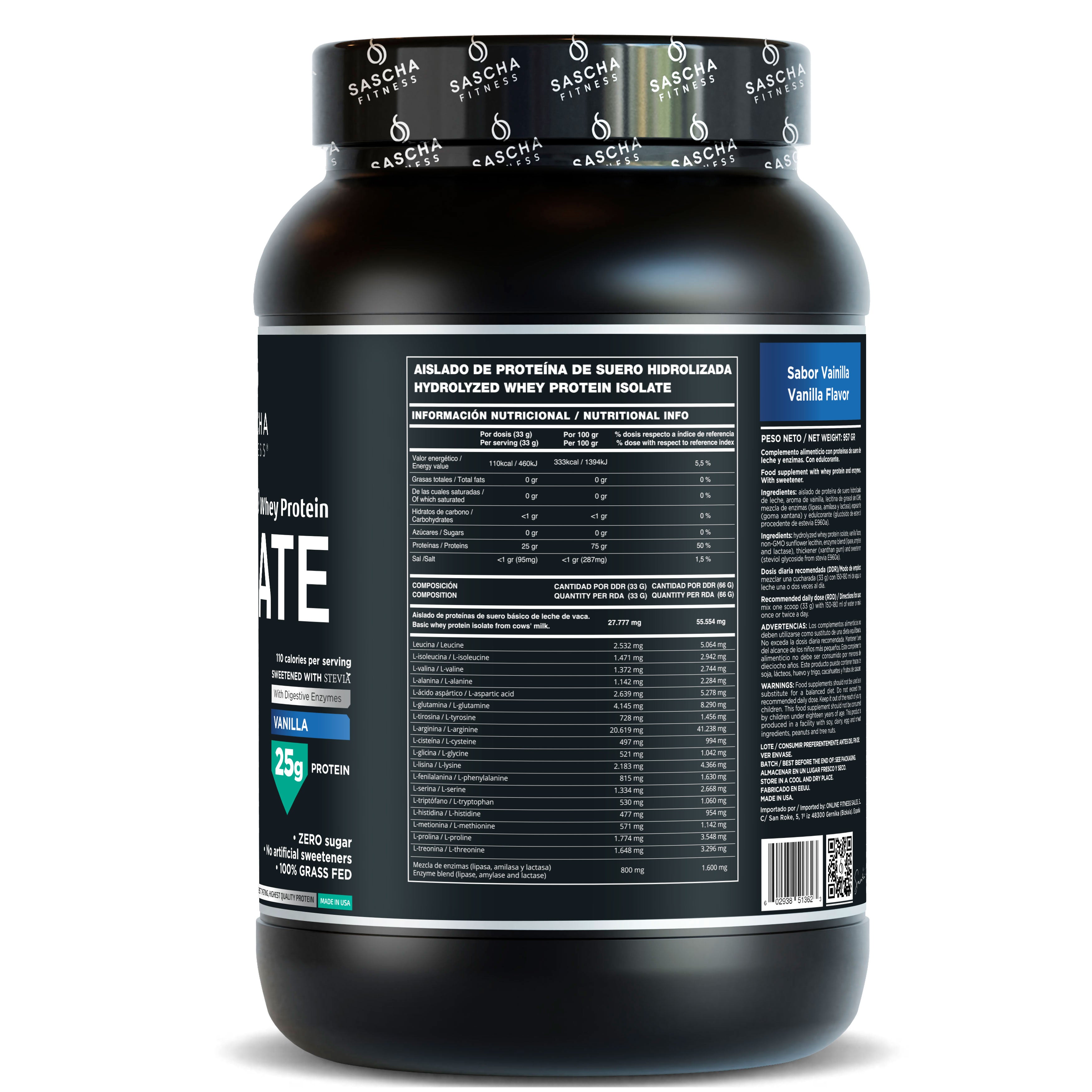 Vanilla Hydrolyzed and Isolated Whey Protein (957 g)