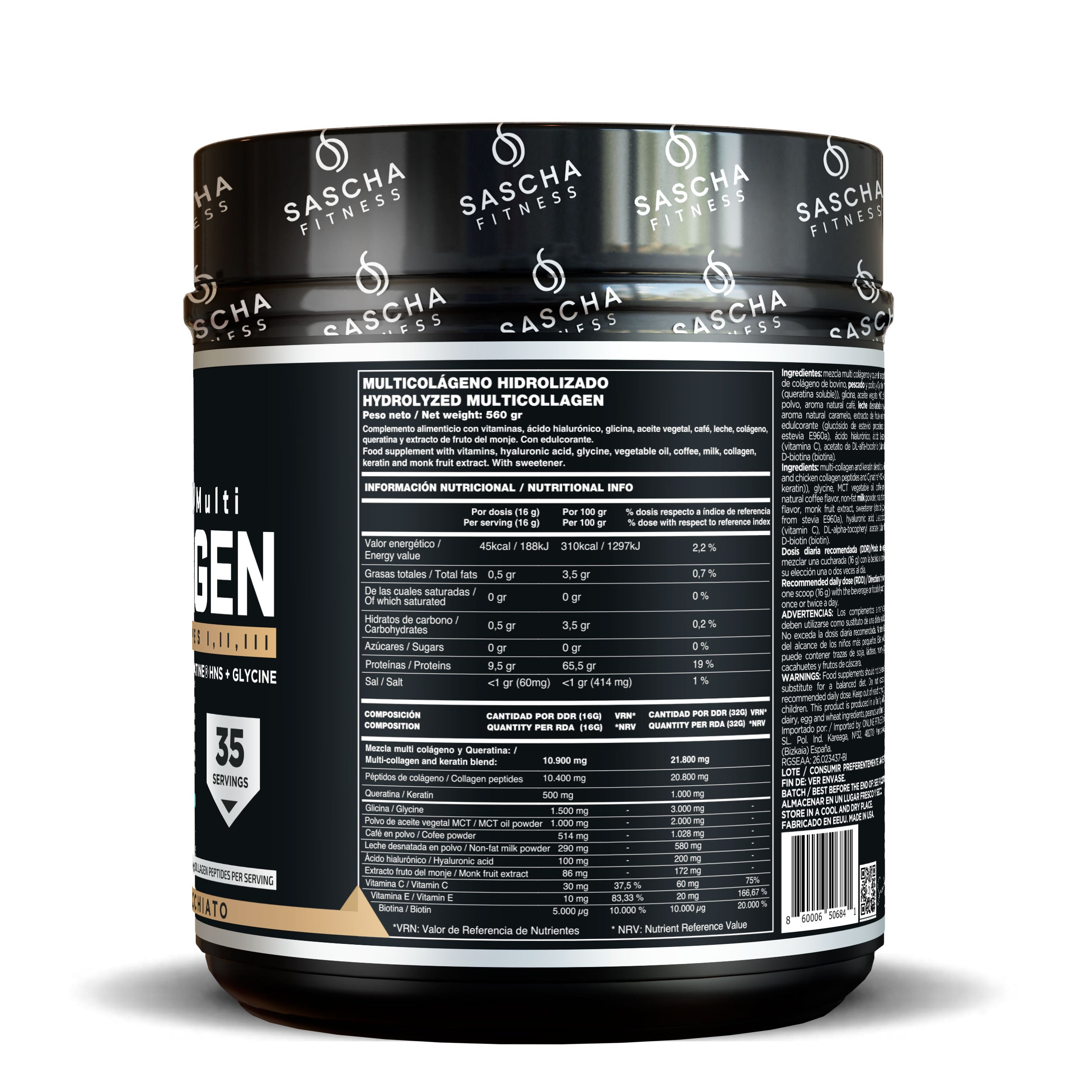 Multi-hydrolysiertes Kollagen mit Caramel-Macchiato-Geschmack (560 g)