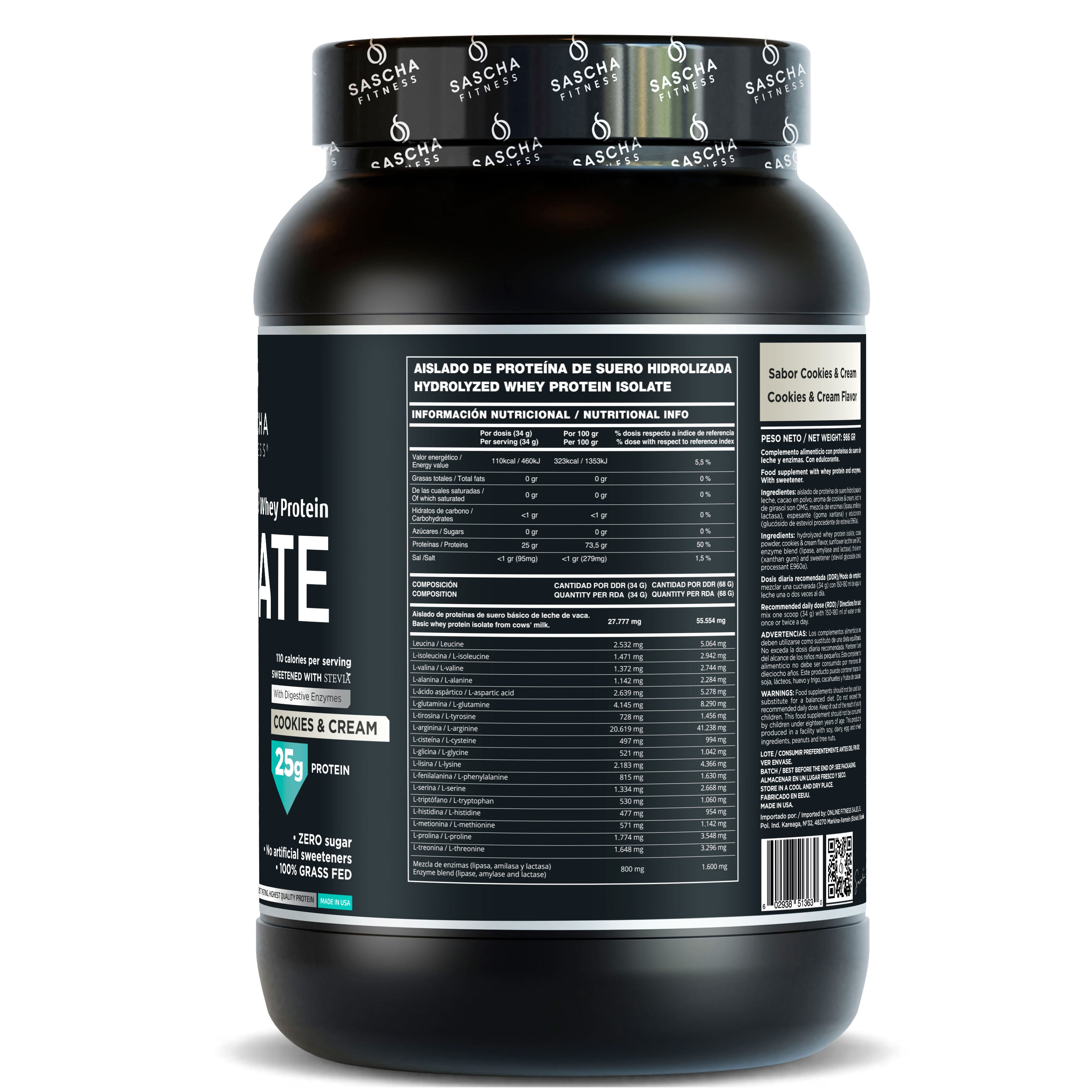 Hydrolyzed and Isolated Whey Protein Cookies Flavor (986 g)