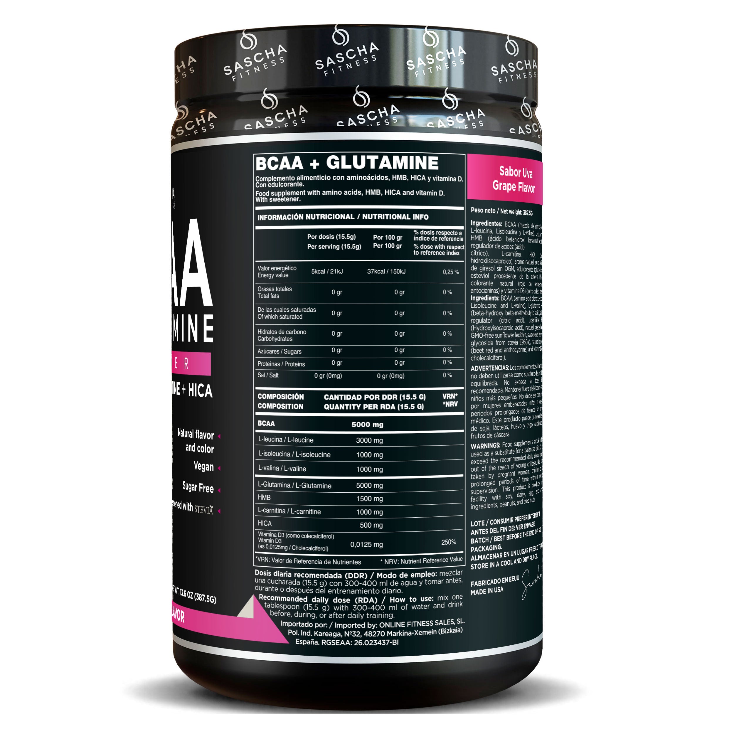 BCAA + Glutamin Traubengeschmack (387,5 g)