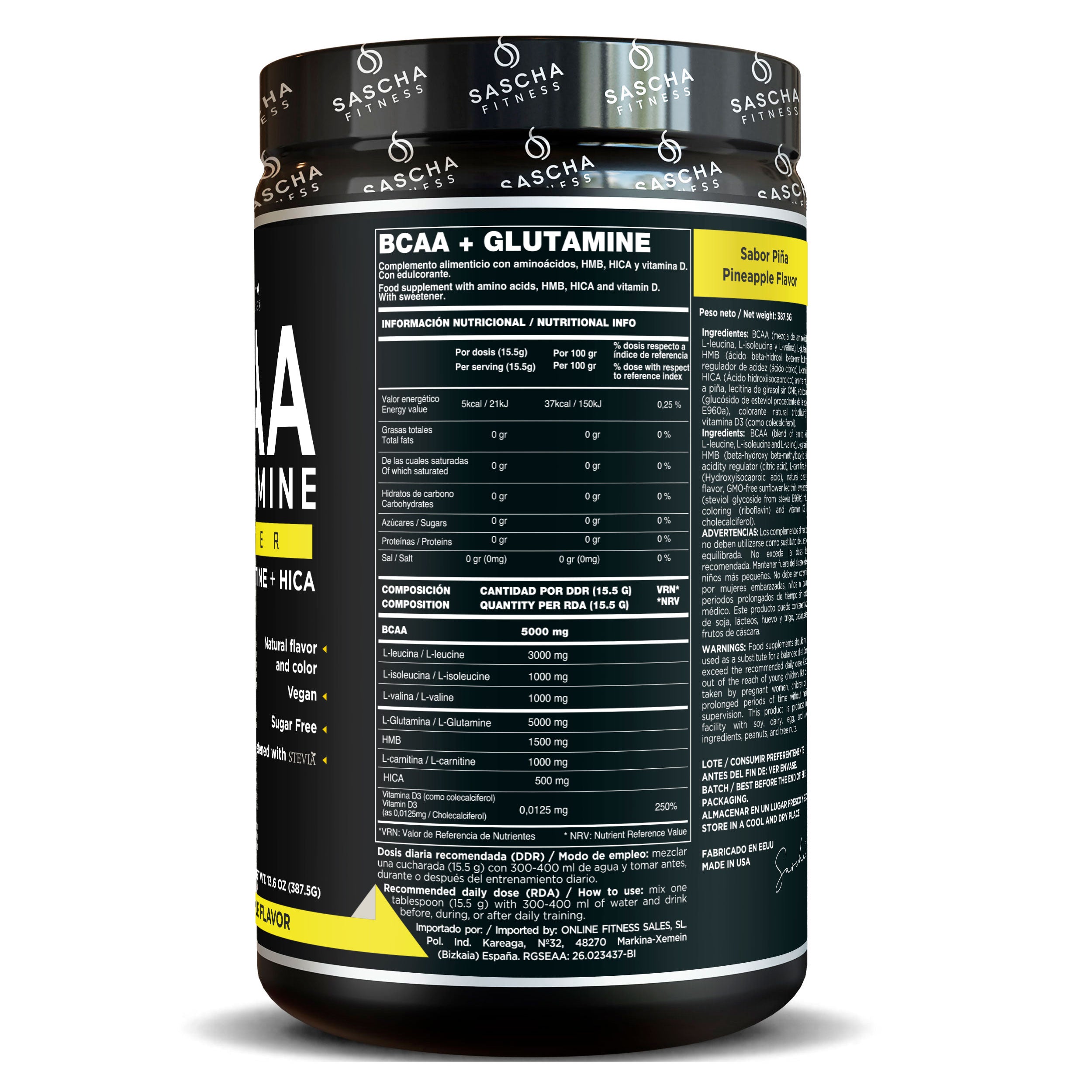 BCAA + Glutamin Geschmack Ananas (387,5 g)